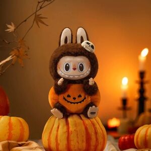 POPMART | The Monsters Labubu Halloween Sitting Pumpkin Vinyl Pendant Plush